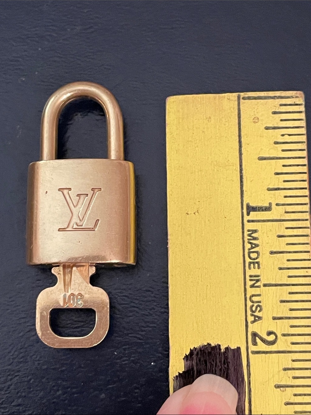 Louis Vuitton Gold Padlock with LV Monogram Authentic Key 301 - Picture 6 of 6